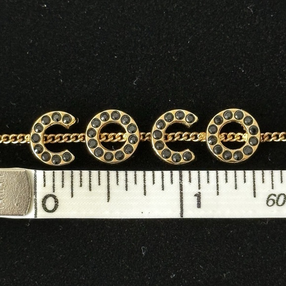 Chanel 01A COCO Gold Coloured Chain Necklace with Black Rhinestones - Picture 7 of 13